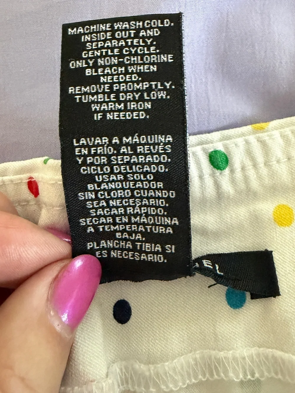 Zac & Rachel White Skort with Rainbow Polka Dots - Picture 4 of 4